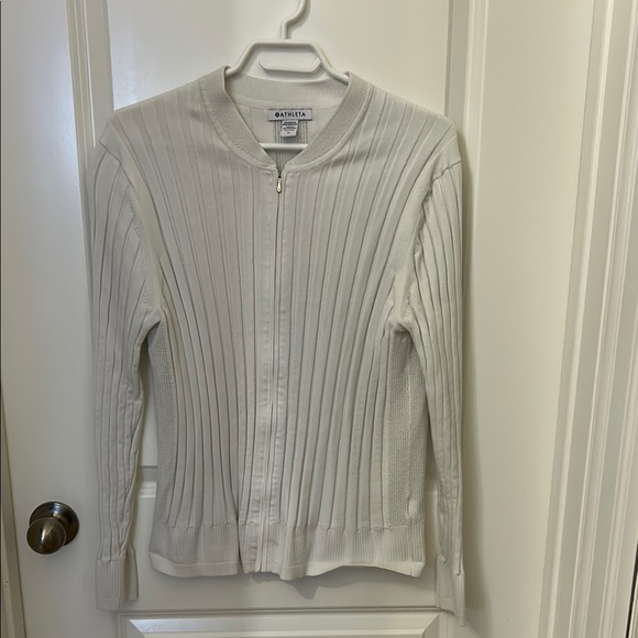 Athleta Ribbed White Women's Sweater Size 1X - Picture 2 of 3